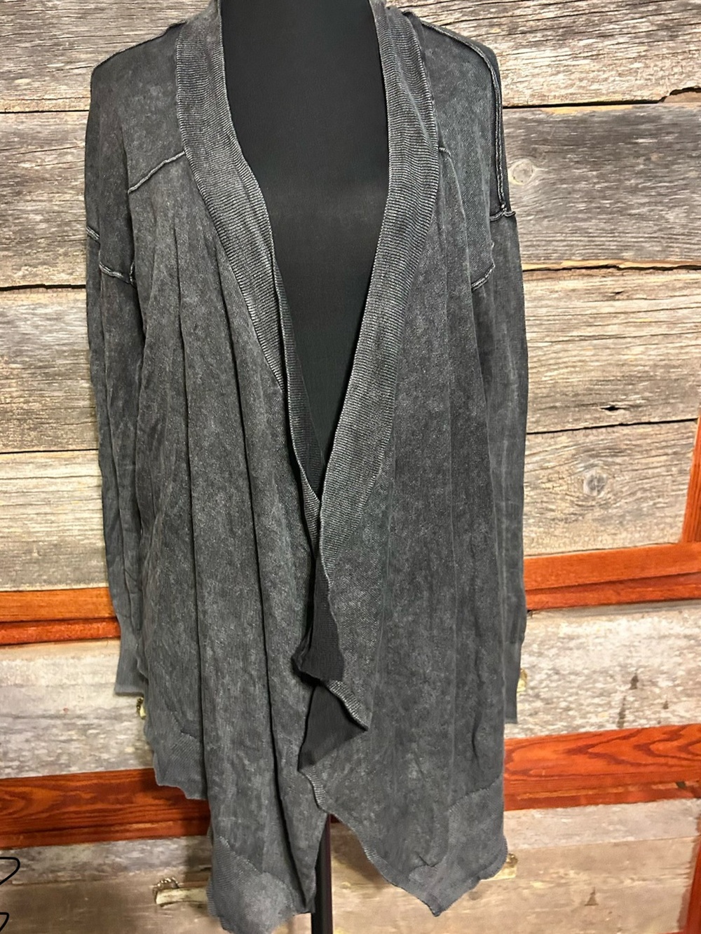 Dark Grey Rock & Republic Draped Open Front Jacket Size Large